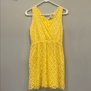 Yellow Lace Sleeveless Dress perfect summer attire